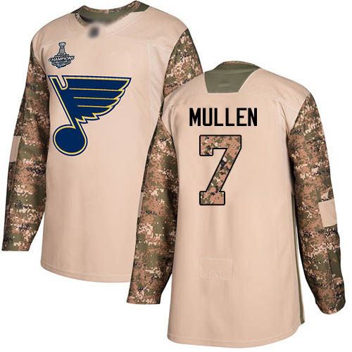 Adidas St. Louis Blues #7 Joe Mullen Camo Authentic 2017 Veterans Day Stanley Cup Champions Stitched Jersey Men's