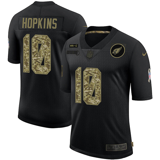 Arizona Cardinals #10 DeAndre Hopkins Men's 2020 Salute To Service Camo Limited Jersey Black