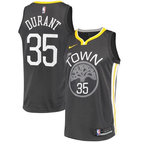 Golden State Warriors #35 Kevin Durant Black Youth Swingman Statement Edition Jersey Youth