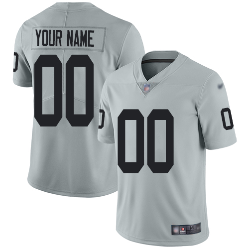 Las Vegas Raiders Customized Silver Men's Stitched Limited Inverted Legend Jersey