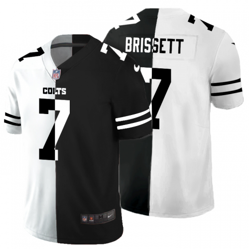 Indianapolis Indianapolis Colts #7 Jacoby Brissett Men's Black V White Peace Split Vapor Untouchable Limited Jersey Men's