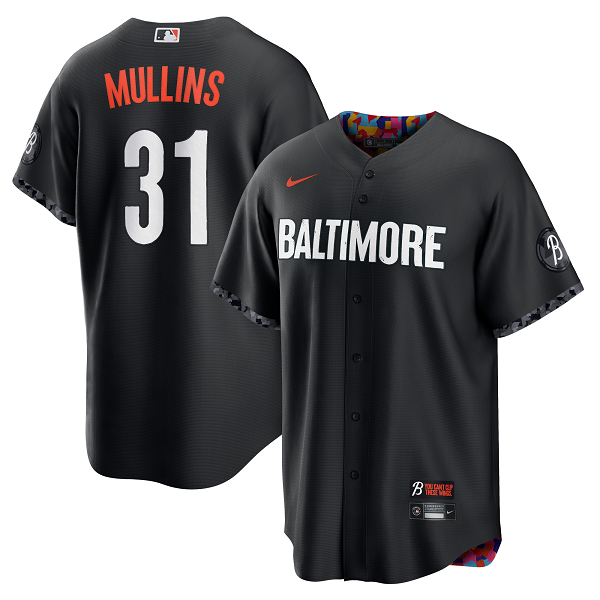 Men's Baltimore Orioles #31 Cedric Mullins Black 2023 City Connect Cool Base Player Jersey