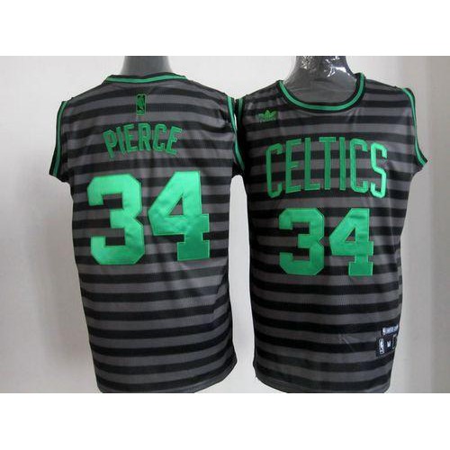 Boston Celtics #34 Paul Pierce Black/Grey Groove Stitched Jersey Mens