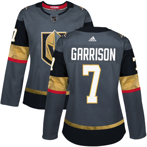 Adidas Golden Vegas Golden Knights #7 Jason Garrison Grey Home Authentic Women's Stitched Jersey Womens