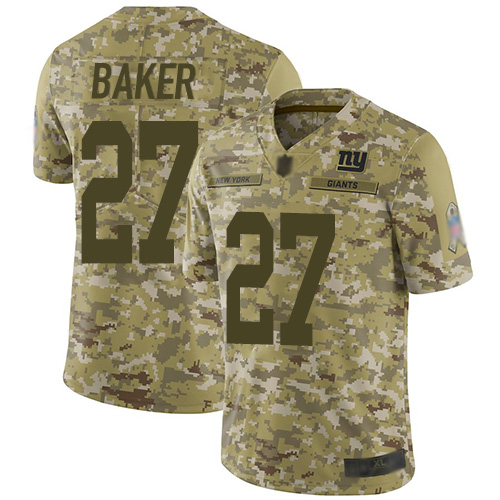 New York Giants #27 Deandre Baker Camo Men's Stitched Limited 2018 Salute To Service Jersey Men's