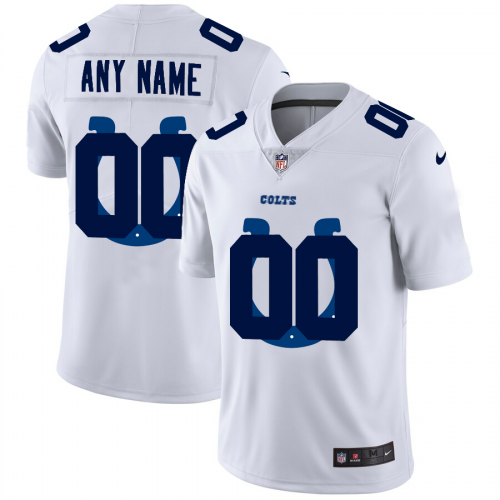Indianapolis Colts Custom White Men's Team Logo Dual Overlap Limited Jersey