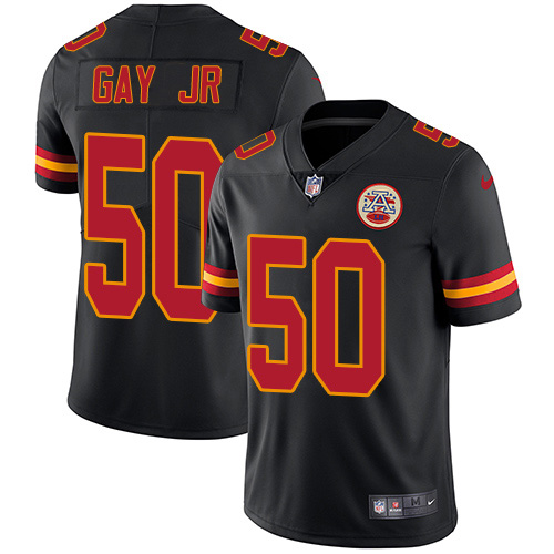 Kansas City Chiefs #50 Willie Gay Jr. Black Youth Stitched Limited Rush Jersey Youth
