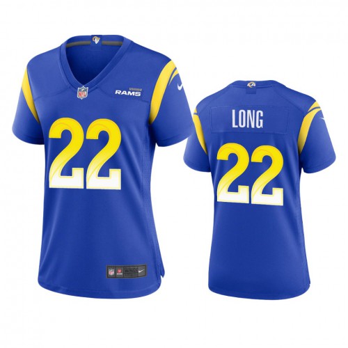 Los Angeles Los Angeles Rams #22 David Long Women's Game Jersey - Royal Womens