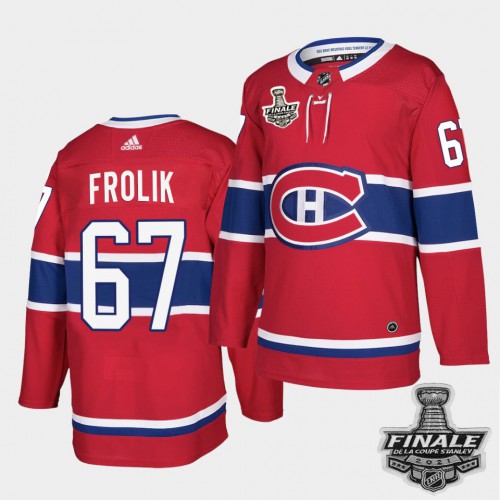 Adidas Montreal Canadiens #67 Michael Frolik Red Home Authentic Youth 2021 Stanley Cup Final Patch Jersey Youth
