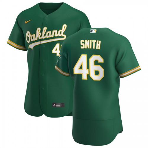 Oakland Oakland Athletics #46 Burch Smith Men's Kelly Green Alternate 2020 Authentic Player Jersey Men's