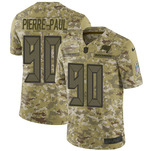 Tampa Bay Buccaneers #90 Jason Pierre-Paul Camo Youth Stitched Limited 2018 Salute to Service Jersey Youth