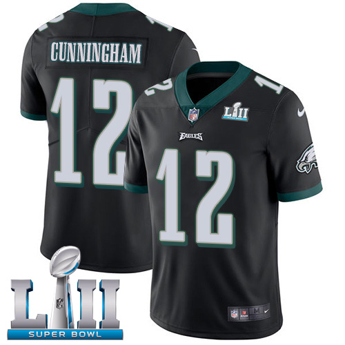 Philadelphia Eagles #12 Randall Cunningham Black Alternate Super Bowl LII Men's Stitched Vapor Untouchable Limited Jersey Men's