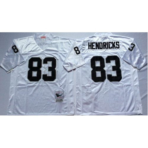 Mitchell And Ness Las Vegas Raiders #83 Ted Hendricks White Throwback Stitched Jersey Men's