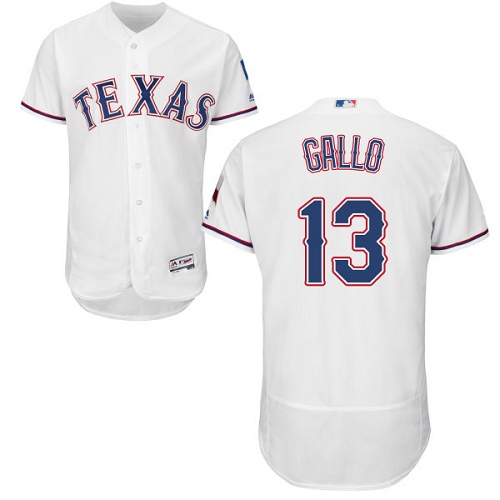 Texas Rangers #13 Joey Gallo White Flexbase Authentic Collection Stitched Jersey Men's