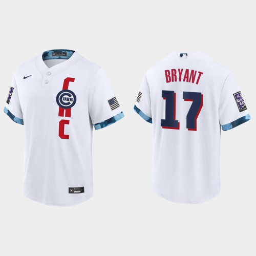 Chicago Chicago Cubs #17 Kris Bryant 2021 All Star Game Fan's Version White Jersey Men's