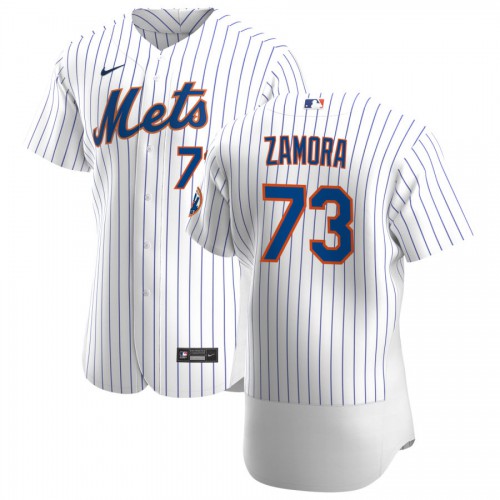 New York New York Mets #73 Daniel Zamora Men's White Home 2020 Authentic Player Jersey Men's