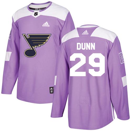 Adidas St. Louis Blues #29 Vince Dunn Purple Authentic Fights Cancer Stitched Jersey Men's