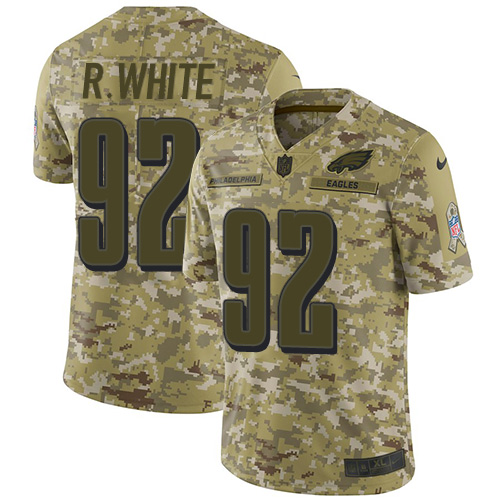 Philadelphia Eagles #92 Reggie White Camo Men's Stitched Limited 2018 Salute To Service Jersey Men's