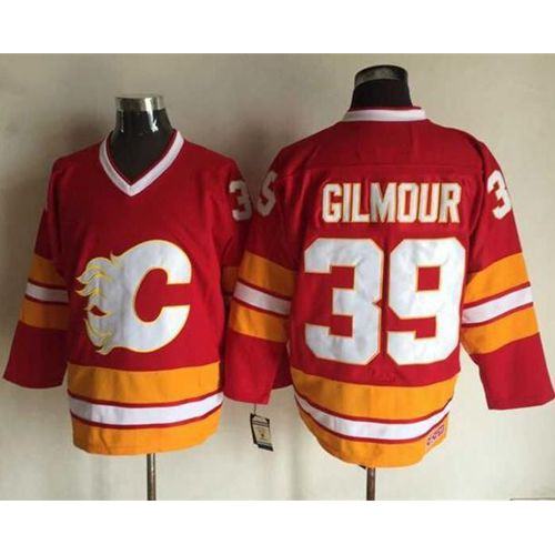 Calgary Flames #39 Doug Gilmour Red CCM Throwback Stitched Jersey Men's