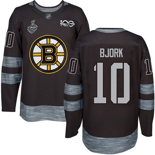 Adidas Boston Bruins #10 Anders Bjork Black 1917-2017 100th Anniversary Stanley Cup Final Bound Stitched Jersey Men's