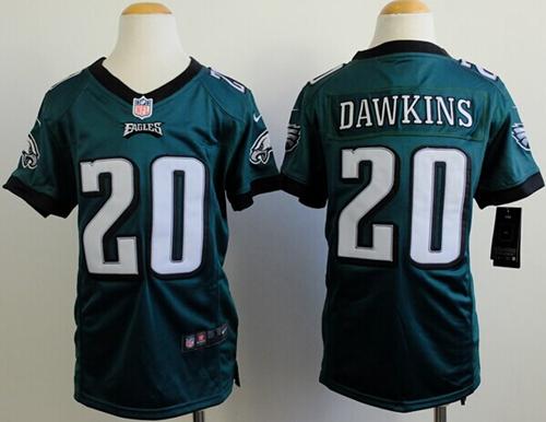 Eagles #20 Brian Dawkins Midnight Green Team Color Youth Stitched Elite Jersey