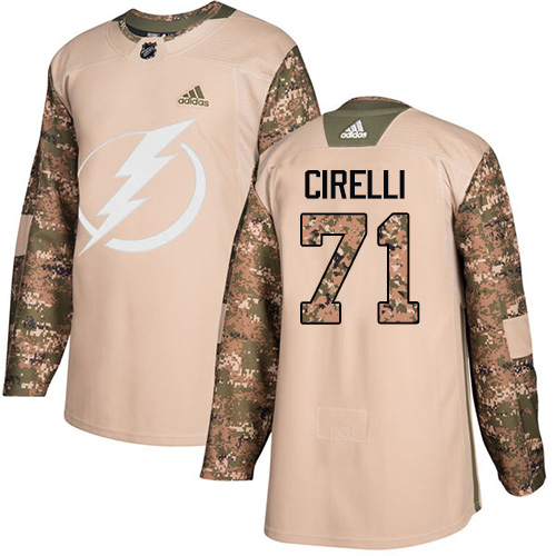 Adidas Tampa Bay Lightning #71 Anthony Cirelli Camo Authentic 2017 Veterans Day Youth Stitched Jersey Youth