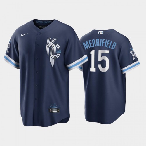 Kansas City Kansas City Royals #15 Whit Merrifield Men's Game Replica 2022 City Connect Navy Jersey Men's