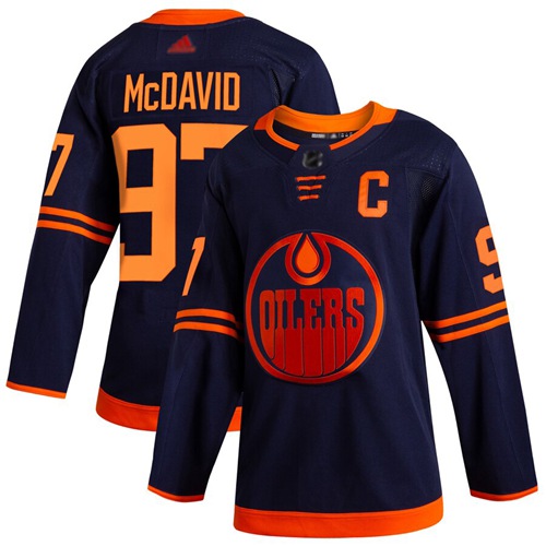 Adidas Edmonton Oilers #97 Connor McDavid Navy Alternate Authentic Stitched Jersey Men's