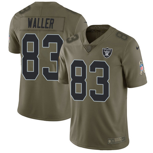 Raiders #83 Darren Waller Olive Youth Stitched Limited 2017 Salute To Service Jersey