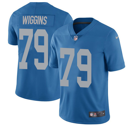 Detroit Lions #79 Kenny Wiggins Blue Throwback Men's Stitched Vapor Untouchable Limited Jersey Men's