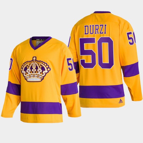 Adidas Los Angeles Kings #50 Sean Durzi Team Classics Gold Men's 2022 Throwback Jersey Men's