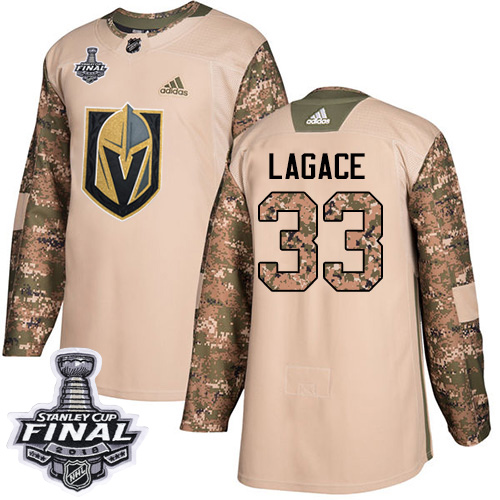 Adidas Golden Vegas Golden Knights #33 Maxime Lagace Camo Authentic 2017 Veterans Day 2018 Stanley Cup Final Stitched Youth Jersey Youth