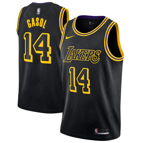 Los Angeles Lakers #14 Marc Gasol Black Womens Swingman City Edition Jersey Womens