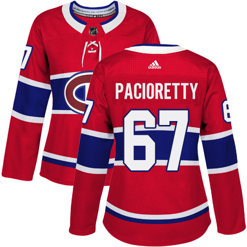 Adidas Montreal Canadiens #67 Max Pacioretty Red Home Authentic Women's Stitched Jersey Womens