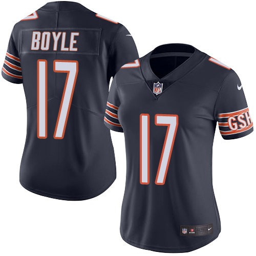 Bears #17 Tim Boyle Navy Blue Team Color Women's Stitched Vapor Untouchable Limited Jersey