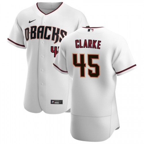 Arizona Arizona Diamondbacks #45 Taylor Clarke Men's White Crimson Authentic Home Team Jersey Men's