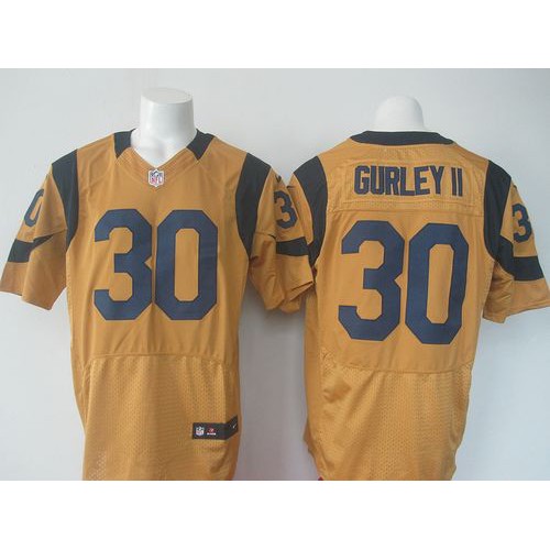 Los Angeles Rams #30 Todd Gurley II Gold Men's Stitched Elite Rush Jersey Men's