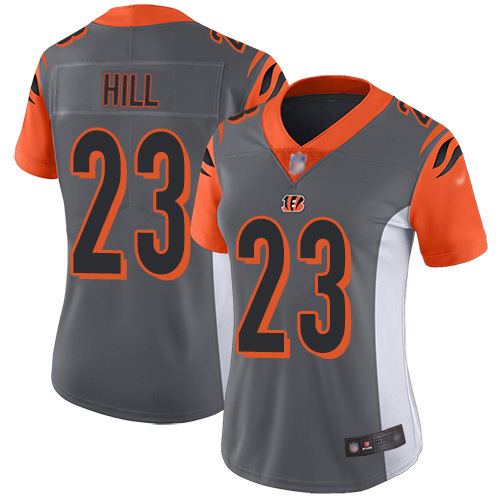 Bengals #23 Daxton Hill Silver Women's Stitched Limited Inverted Legend Jersey
