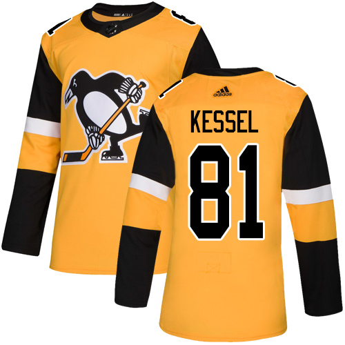 Adidas Pittsburgh Penguins #81 Phil Kessel Gold Alternate Authentic Stitched Youth Jersey Youth
