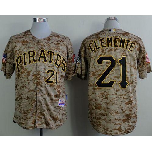 Pittsburgh Pirates #21 Roberto Clemente Camo Alternate Cool Base Stitched Jersey Men's