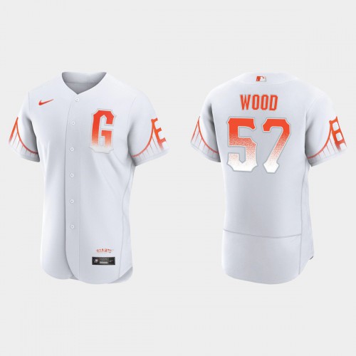 San Francisco San Francisco Giants #57 Alex Wood Men's 2021 City Connect Authentic White Jersey Men's