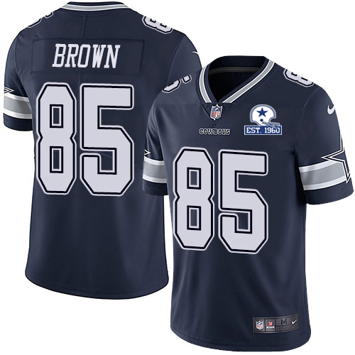 Dallas Cowboys #85 Noah Brown Navy Blue Team Color Men's Stitched With Established In 1960 Patch Vapor Untouchable Limited Jersey Men's