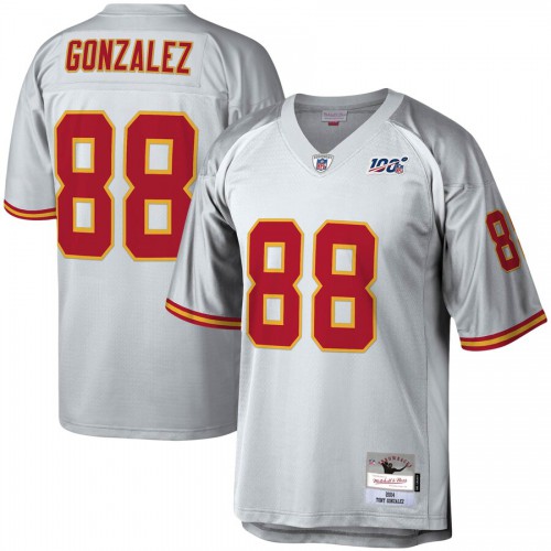Kansas City Kansas City Chiefs #88 Tony Gonzalez Mitchell & Ness 100 Retired Player Platinum Jersey Men's