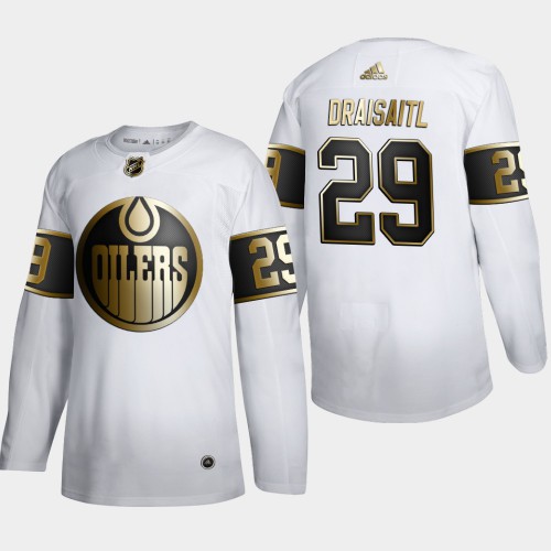 Edmonton Edmonton Oilers #29 Leon Draisaitl Men's Adidas White Golden Edition Limited Stitched Jersey Men's