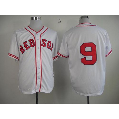 Boston Red Sox #9 Ted Williams White 1936 Turn Back The Clock Stitched Jersey Men's