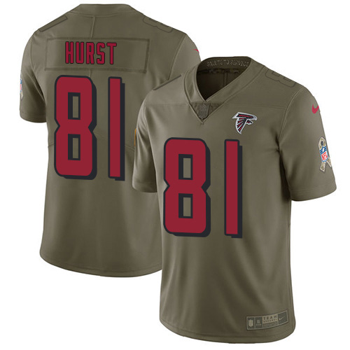 Atlanta Falcons #81 Hayden Hurst Olive Youth Stitched Limited 2017 Salute To Service Jersey Youth