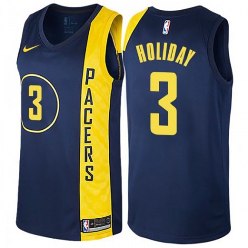 Indiana Pacers #3 Aaron Holiday Navy Blue Swingman City Edition Jersey Mens