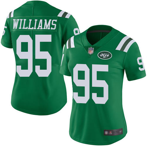 New York Jets #95 Quinnen Williams Green Women's Stitched Limited Rush Jersey Womens
