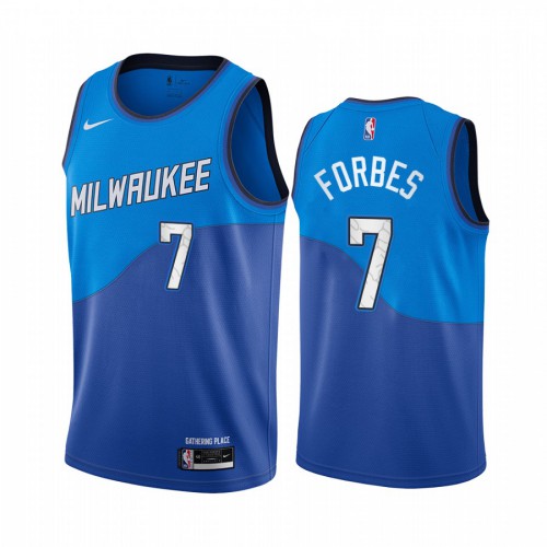 Milwaukee Bucks #7 Bryn Forbes Blue Womens Swingman 2020-21 City Edition Jersey Womens