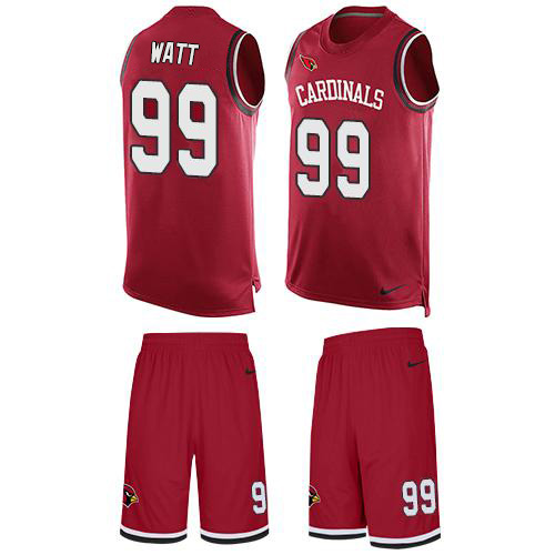 Cardinals #99 J.J. Watt Red Team Color Men's Stitched Limited Tank Top Suit Jersey